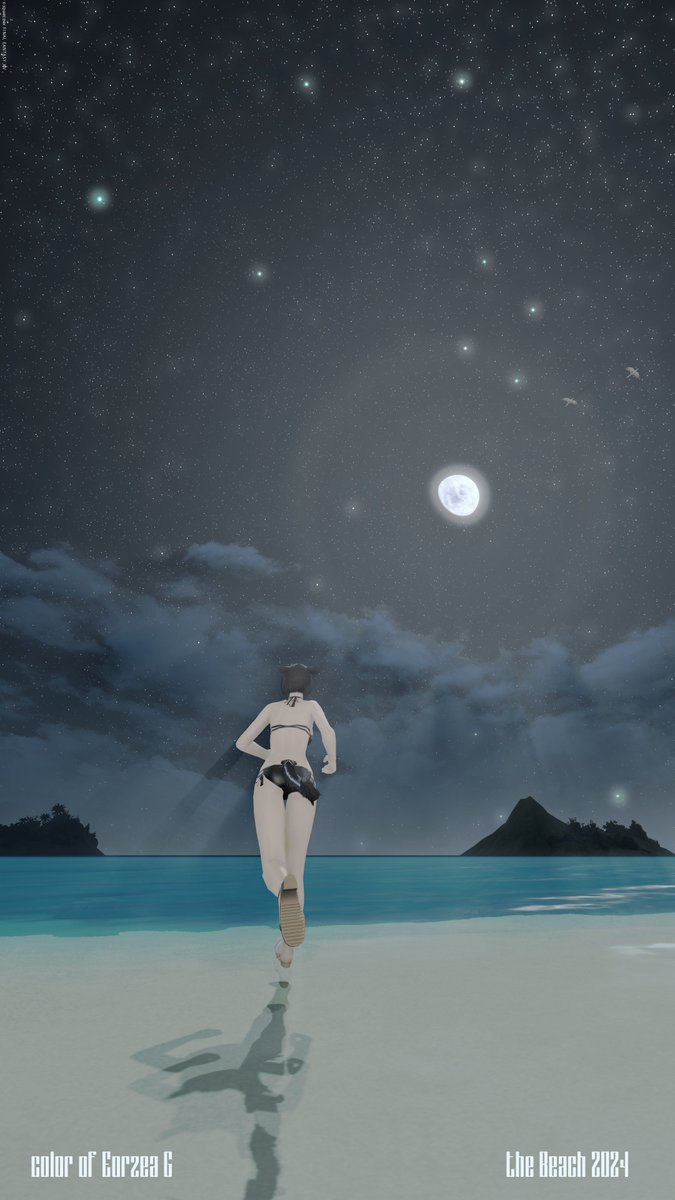 fuminoxiu's tweet photo. 夜の海
#FF14
#エオカラーG 
#エオカラー海2024 
#FF14scene https://t.co/VrQb9X9eNc