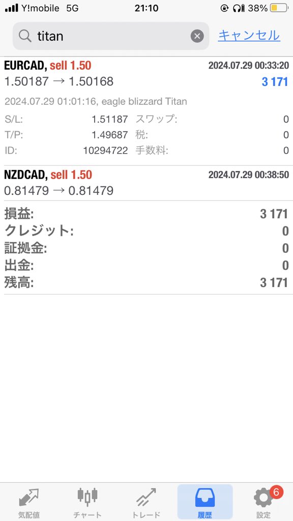 hiroakabeast's tweet photo. 本日収支
swallow blizzard Axiory 利益
eagle blizzard
MT5 利益
XM なし
TITAN 利益
TITAN another currencies なし
IC 利益
AXI なし
phoenix blizzard Ω なし
peacock なし
owl なし
elephant ポジ1
stork なし
HYM 利益
wolf 利益

明日の稼働に関して
eagle blizzard JPY停止
swallow blizzard JPY停止
phoenix blizzard Ω  停止
peacock 停止
wolf、HYM、owl、elephant、stork 通常稼働

明日は僕は上記で予定しています☺️

全ea収支は☟オプチャにて
https://t.co/gC94bK5T2i