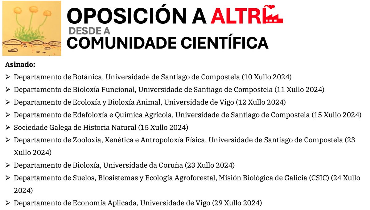 bibici_usc's tweet photo. Nuevas adhesiones al Manifiesto #AltriNON! 
Se unen el Dpt. de Economía Aplicada de la @uvigo y el Dpt. de Suelos, Biosistemas y Ecología Agroforestal de la @mbg_csic 

👏🏾👏🏾👏🏾

Ya son tantos los firmantes que no caben en un tweet!!! 

Aqui está el listado completo a día de hoy👇🏾 https://t.co/Dj7DC8PIeQ
