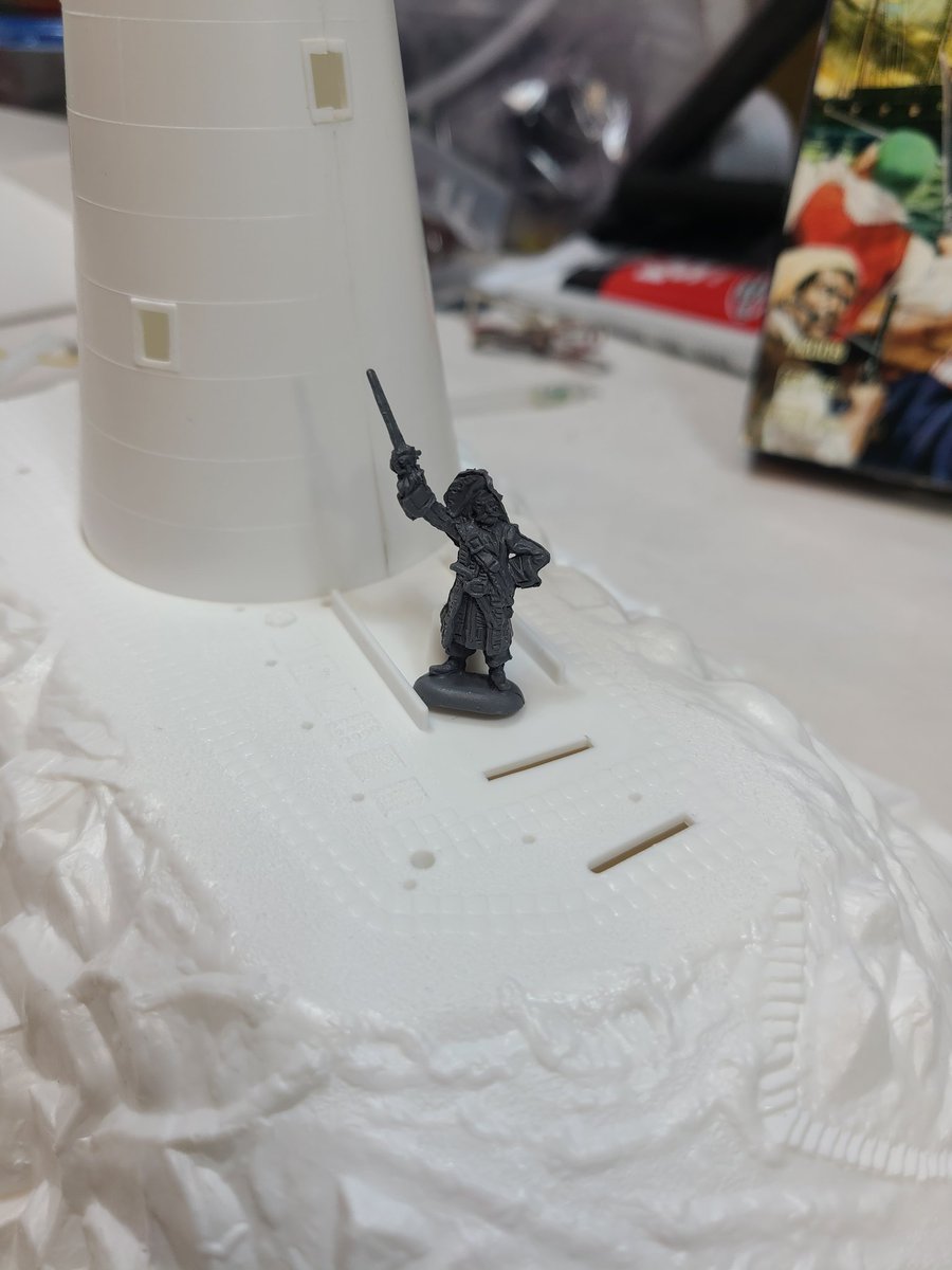 bhp99's tweet image. I've been watching  history of lighthouse and wanted to make Blackbeard haunted Ocracoke lighthouse using the Atlantis reissue kit and  soon to be headless Blackbeard figure. #AtlantisModels #lighthouse #blackbeardpirates #scalemodel