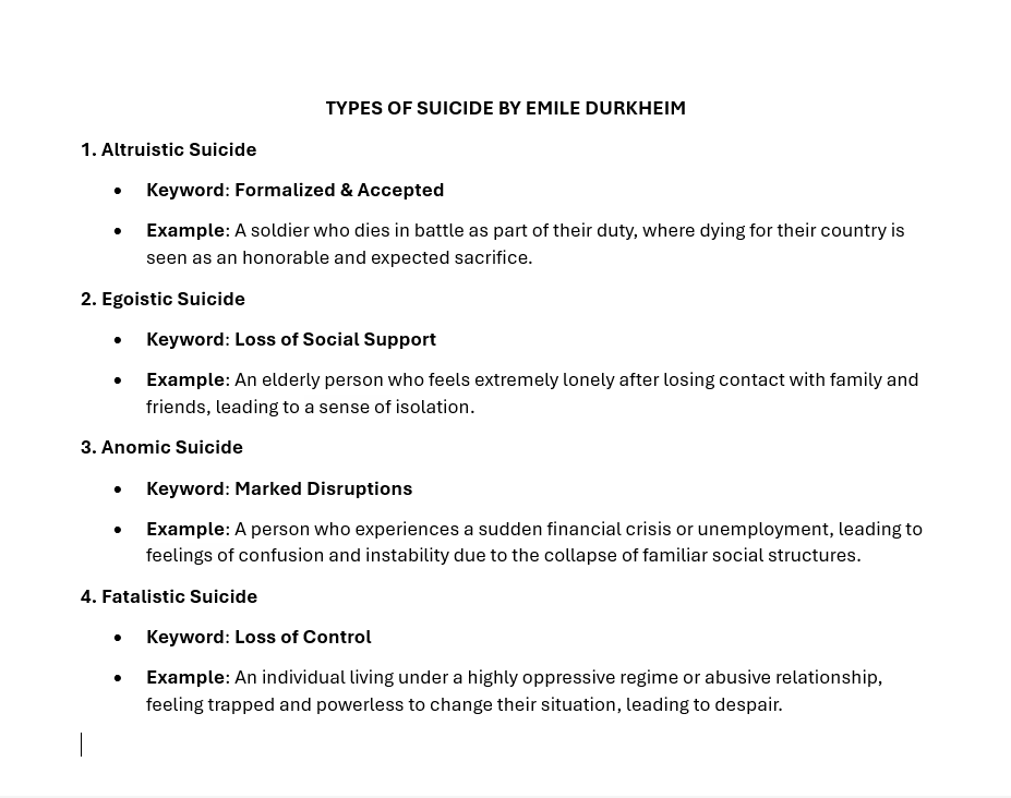 sheirpm's tweet photo. TYPES OF SUICIDE BY EMILE DURKHEIM https://t.co/00DTDLNhSu
