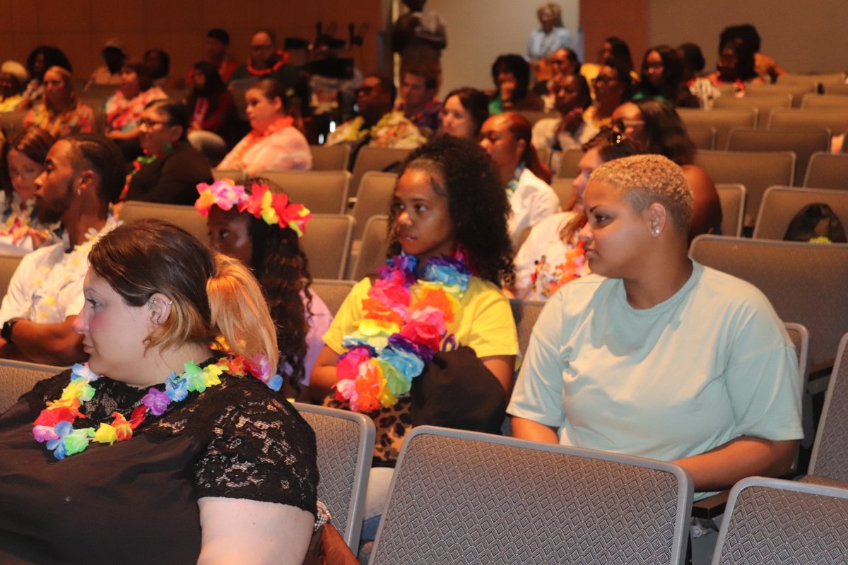 The Professional Educator Induction Program/Mentoring Matters presented its two-day new orientation with the theme "Aloha Summer." More than 100 teachers attended the session at Woodlawn High. Best wishes to all our teachers for the 2024-25 school year, which starts Aug. 8