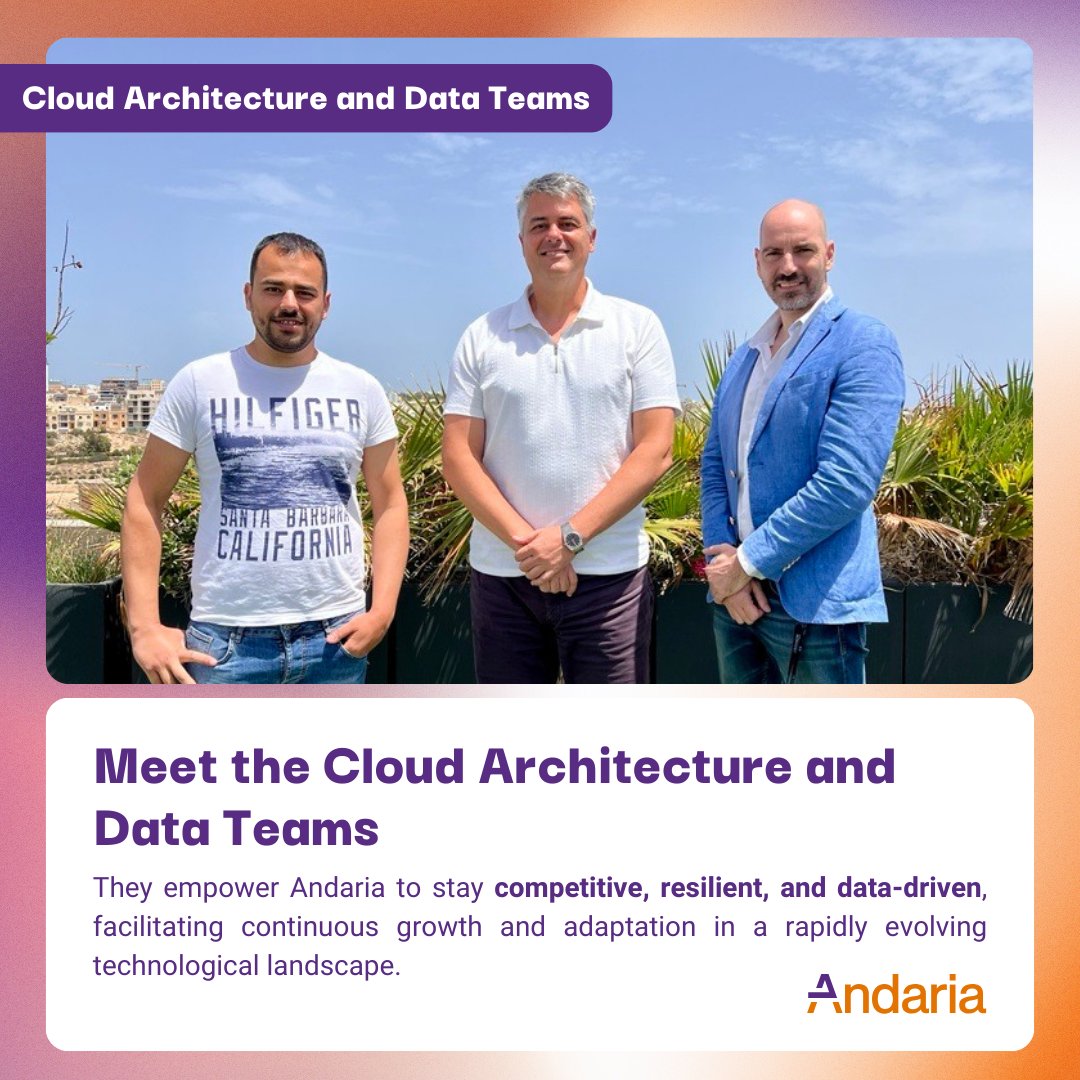 AndariaGlobal's tweet image. Introducing our powerhouse duo: the Cloud Architecture and Data teams!
Together, these teams empower #Andaria to stay competitive, resilient, and data-driven, facilitating continuous growth and adaptation in a rapidly evolving technological landscape.
#CloudArquitecture #Data