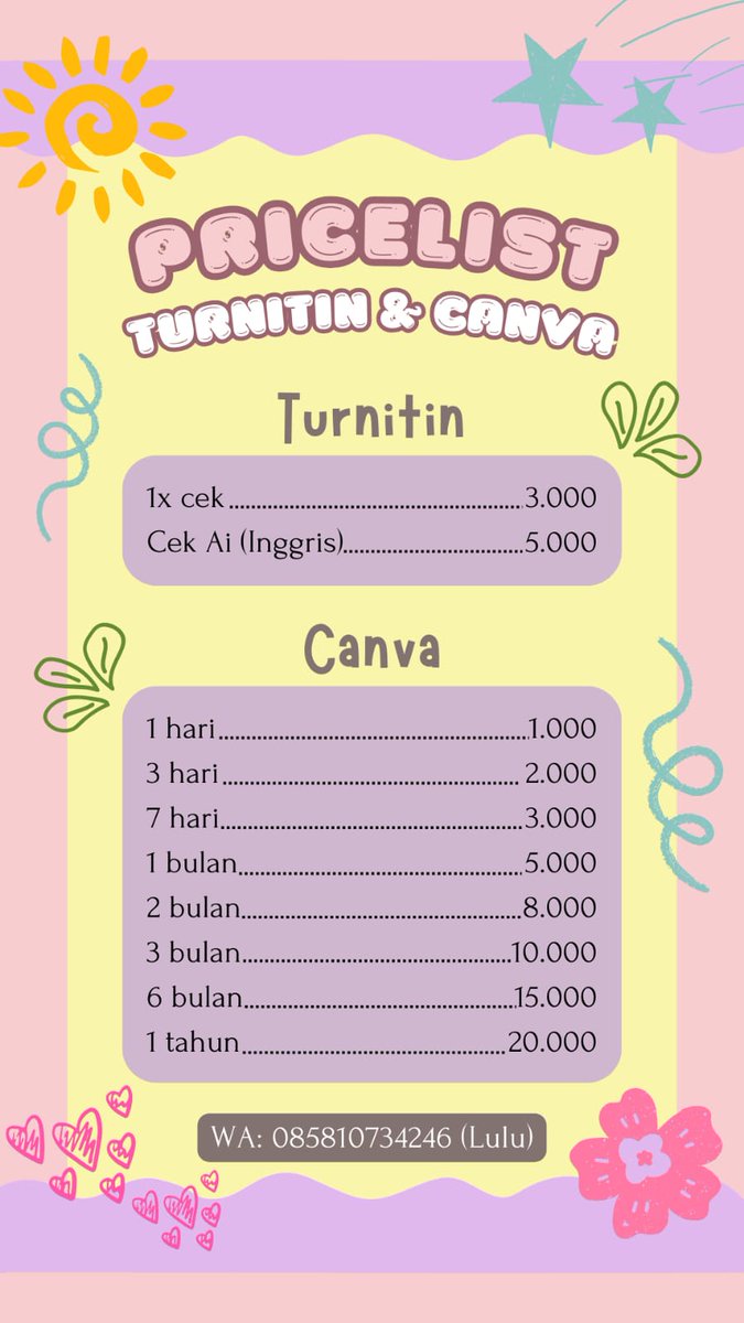 cek turnitin 3k/1 kali tweet media