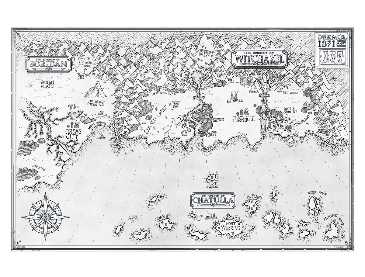 BiblioTheory's tweet photo. Let's start the week out strong with a MAP REVEAL for Witchazel by @TomCFinn 🗺️🚨

Who doesn't love a good ol fantasy map?? https://t.co/87mdfcyXbA