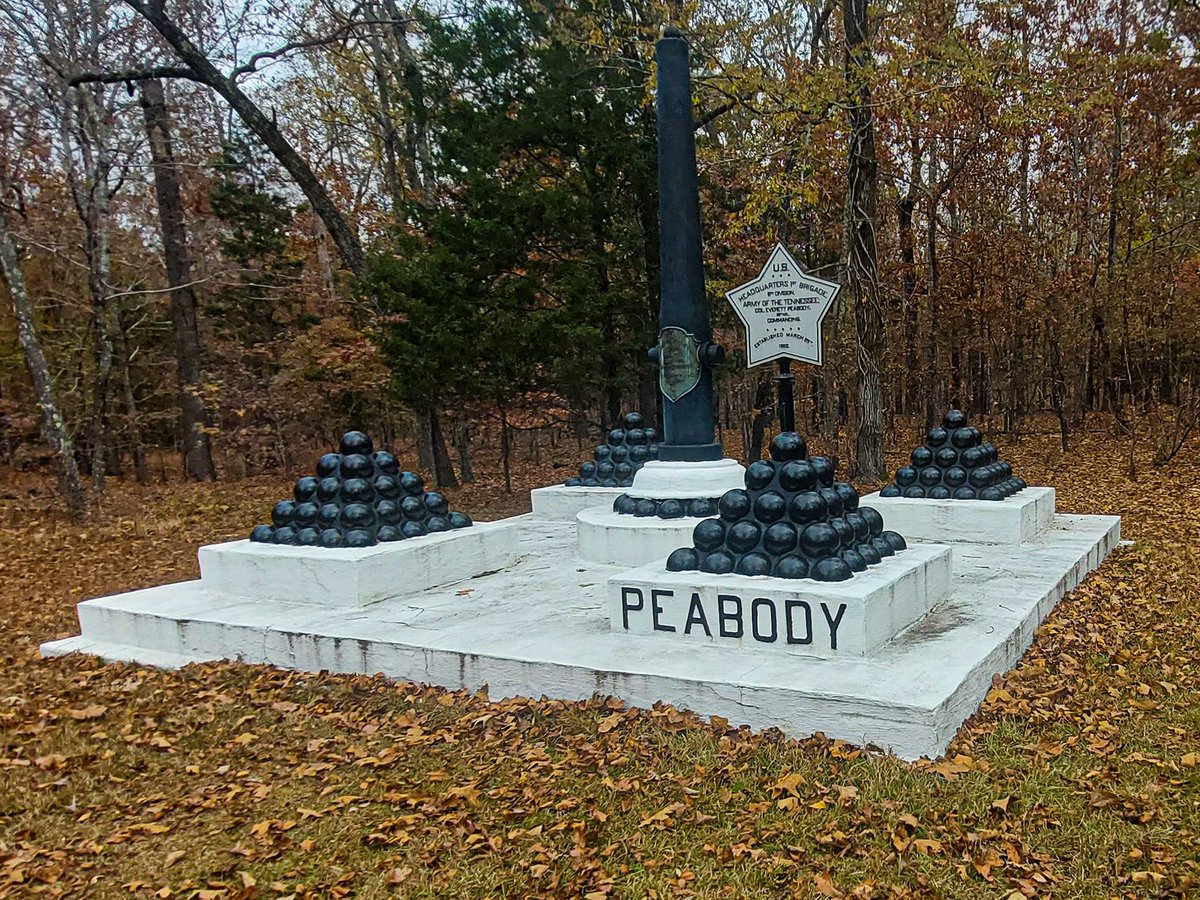 Monument to Union Colonel Everett Peabody, near the spot where he was killed at Shiloh. A combination of factors obscured Peabody's important role in this crucial battle for more than a century. An oversight that has slowly and thankfully changed.  #MonumentMonday