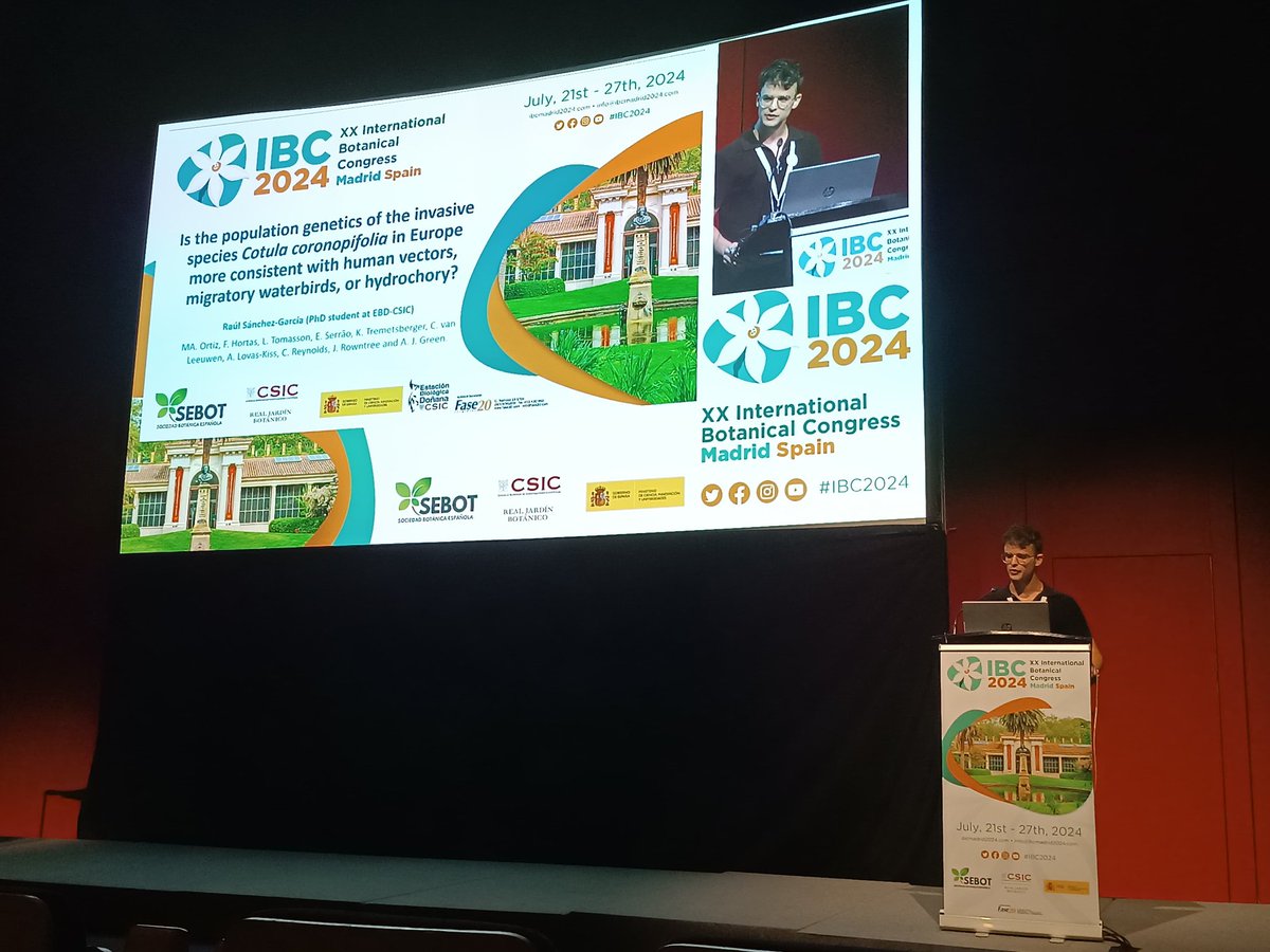 Feeling satisfied with my talk at the #IBC2024 on the importance of #WaterBirds in the population genetics of the invasive species #CotulaCoronopifolia. Great discussions and great insights! Thanks to the organizers for selecting me. 
#PopulationGenetics #EndoZoochory
