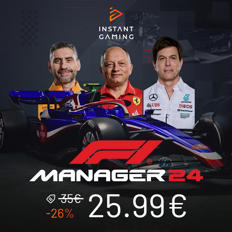 🏁 F1 Manager 2024 🏁

¡Ya está a la venta el F1 Manager 2024 con un 26% de descuento en <a href="/InstantGamingES/">Instant Gaming</a>! 

Ya sabéis que si utilizáis mi enlace para comprarlo me apoyáis mucho: instant-gaming.com/es/16204-compr…

#AD