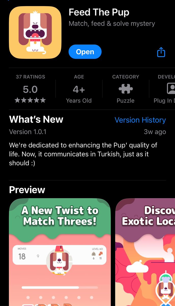 Feed the Pup’ta işler iyi gidiyor. ortalama etkileşim süresi muhteşem. bu hafta sonuna doğru haftalık bölümleri de ufaktan devreye sokuyoruz, bakalım nasıl etkileyecek.

siz de denerseniz çok mutlu oluruz ♥️

👉 apps.apple.com/tr/app/feed-th…