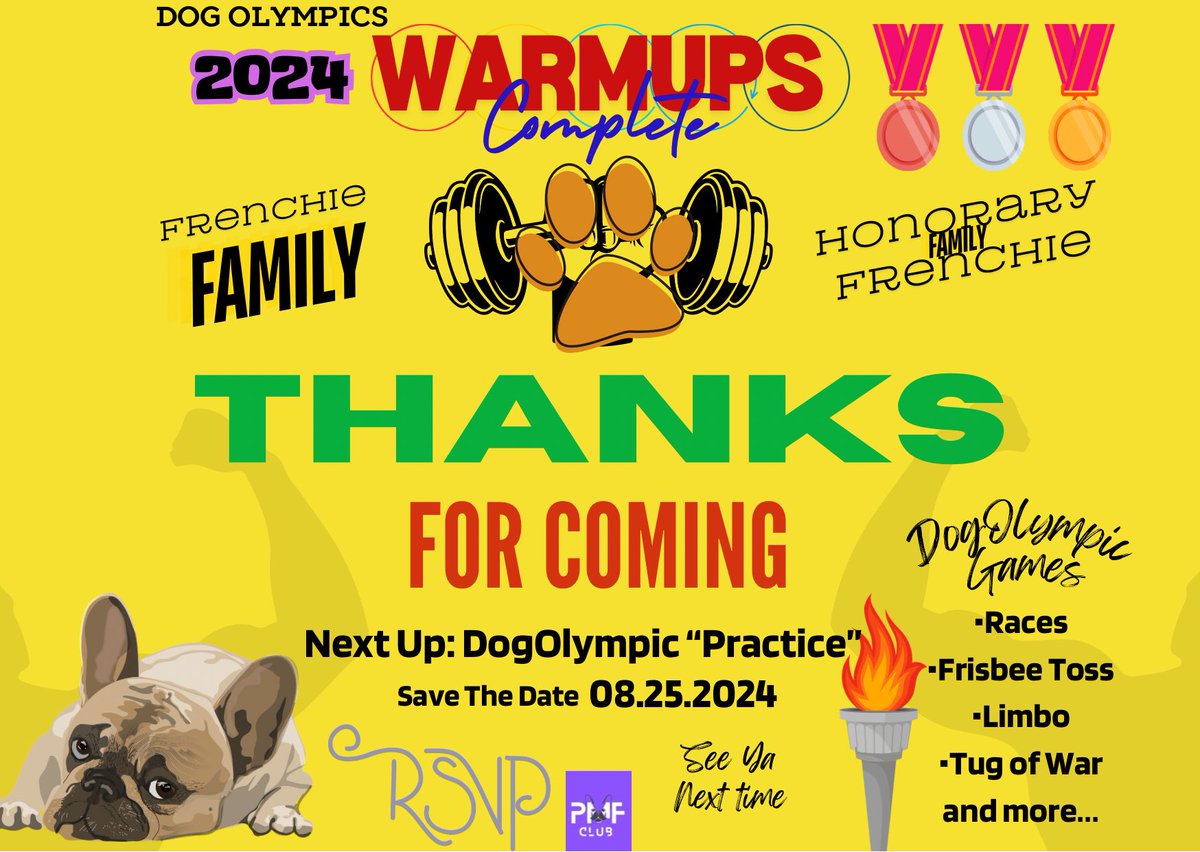 FrenchiePardon's tweet photo. DogOlympics’ Opening Ceremony was a huge success! See ya next month! #pmfclub #pardonmyfrenchie @NipziB https://t.co/c9Aa0tKEgG