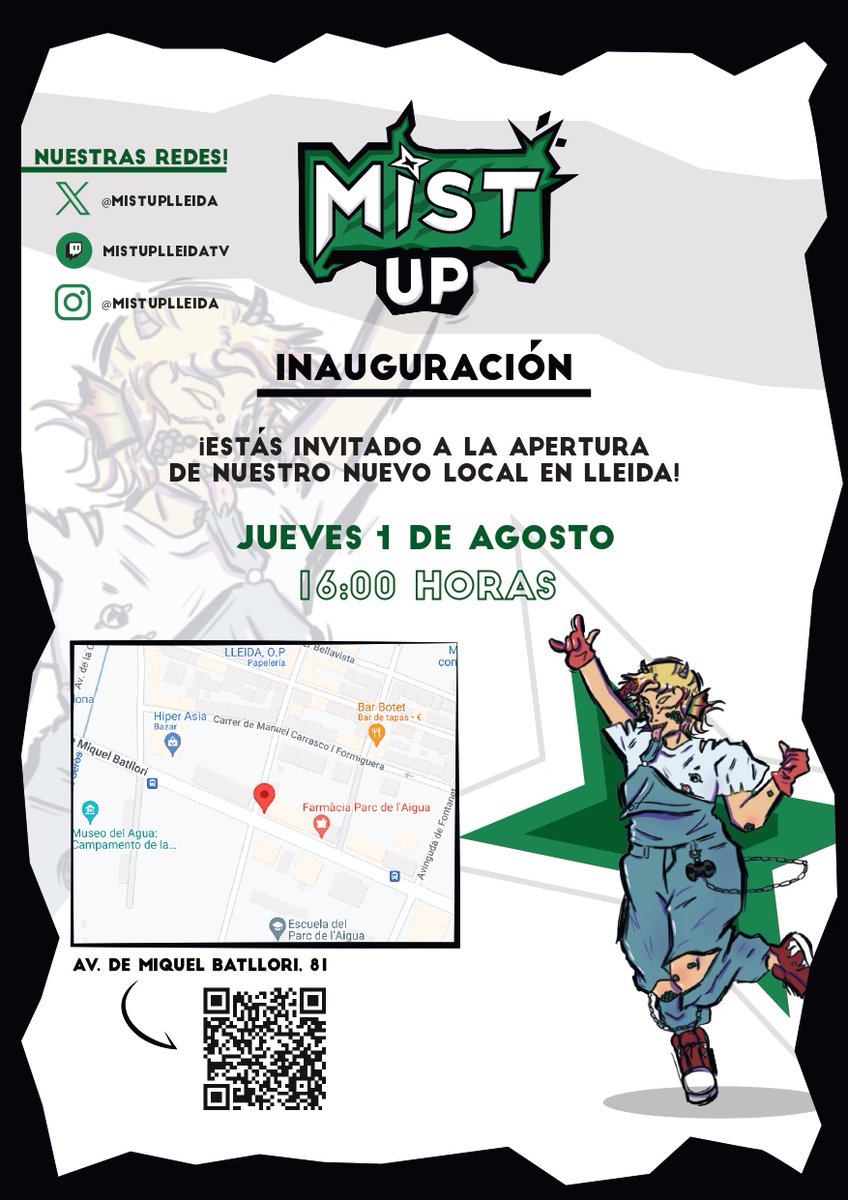Aquest dijous 1 de juliol el Mist Up estrena nova ubicació i per una petita quota de 3 € esperem que ens acompanyeu en la primera sessió de gaming i oci alternatiu en La Cova del Gaming!

També us informem que deixarem les portes obertes cada dia d'agost.
Comença una nova era!
