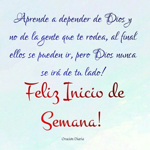 Bendecida Semana!