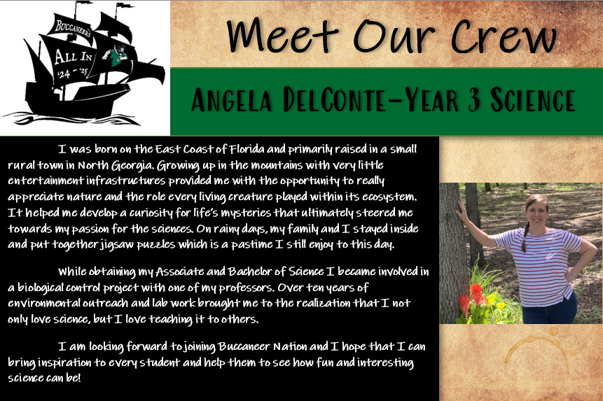 Please join us in welcoming Ms. DelConte to our Buccaneer Nation!
