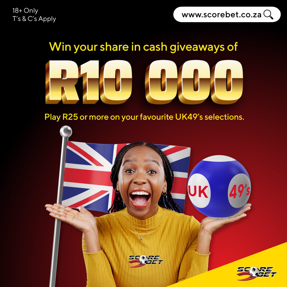 ScoreBetOnline's tweet photo. 🍀💵 Seize this chance to win big! #ScoreBet #StrikeItLucky #UK49s #LuckyDay

https://t.co/hlMVO0O9ka https://t.co/k6hFSJKOsU