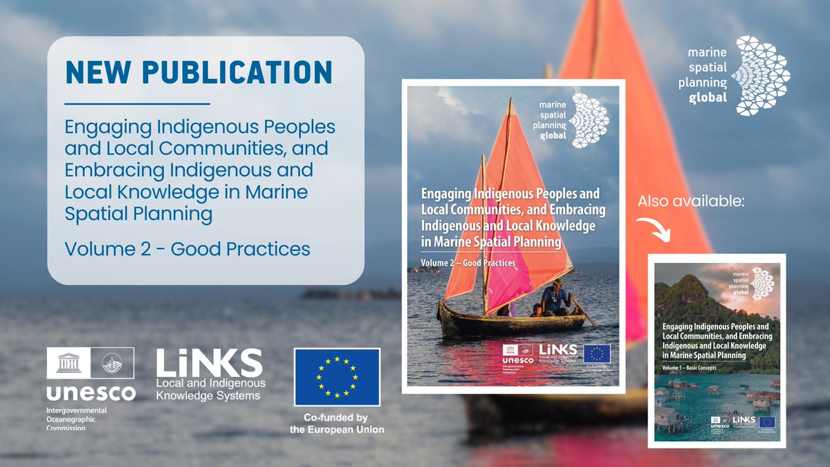 [NEW PUBLICATION]

🌊Volume 2 of the publication on engaging Indigenous Peoples and local communities in #MSP is released!

➡️Volume 2 - Good practices: tinyurl.com/2tc9m55b

Also available ➡️Volume 1 - Basic Concepts: ​​tinyurl.com/5n6vjhph