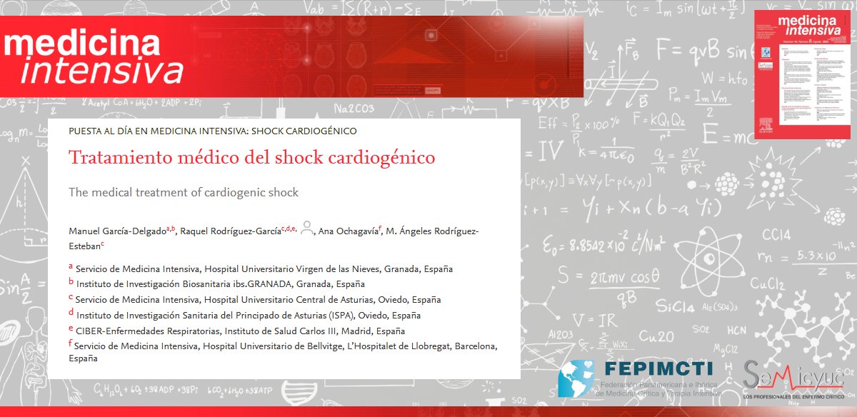 📕 @Intensiva_med continúa su Puesta al día sobre el shock cardiogénico con el artículo 'Tratamiento médico del shock cardiogénico', por especialistas de diferentes hospitales españoles.
👉 medintensiva.org/es-tratamiento…
#medicinaintensiva #terapiaintensiva
