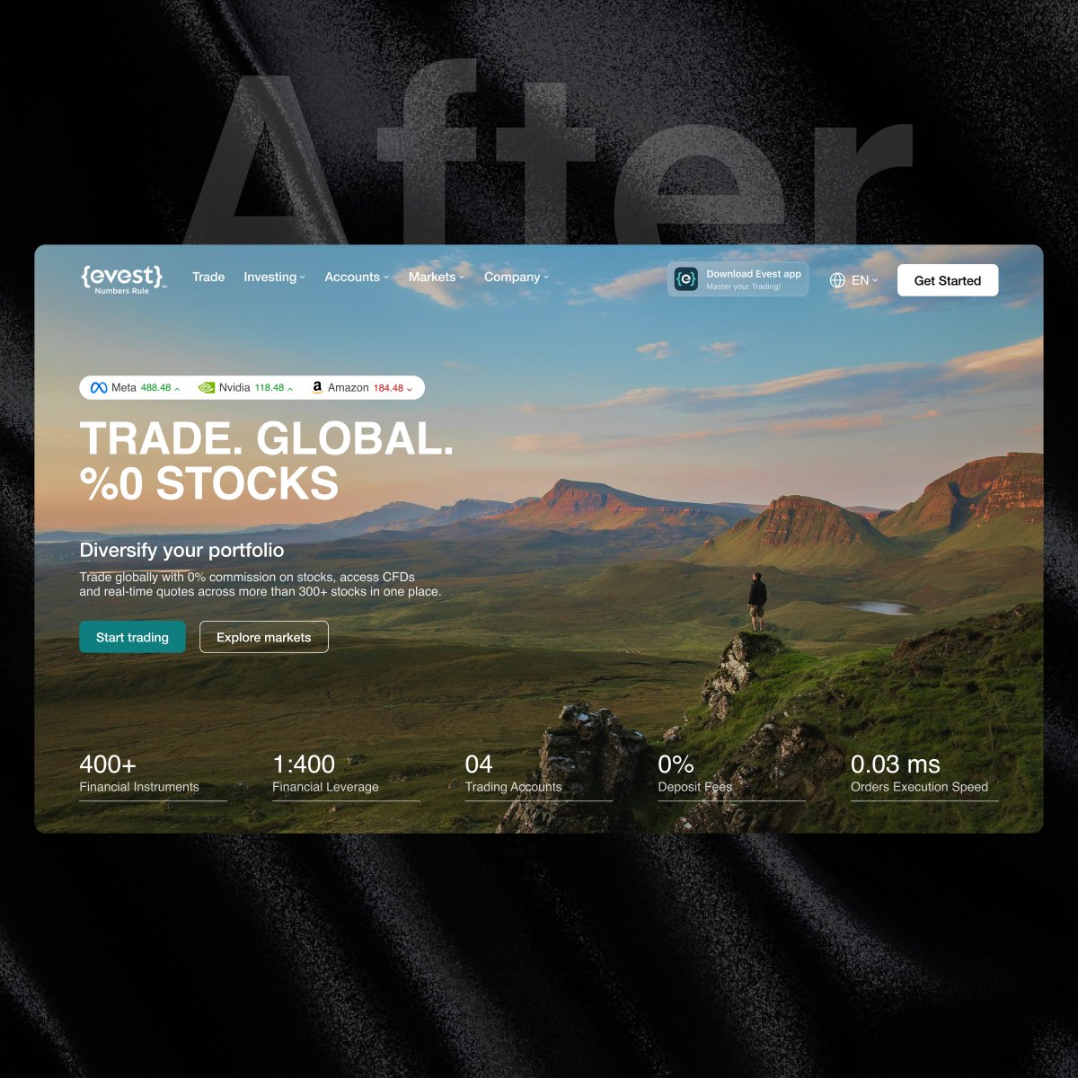 alexanderolssen's tweet image. Quick Before / After redesign concept we made for @EvestOfficial