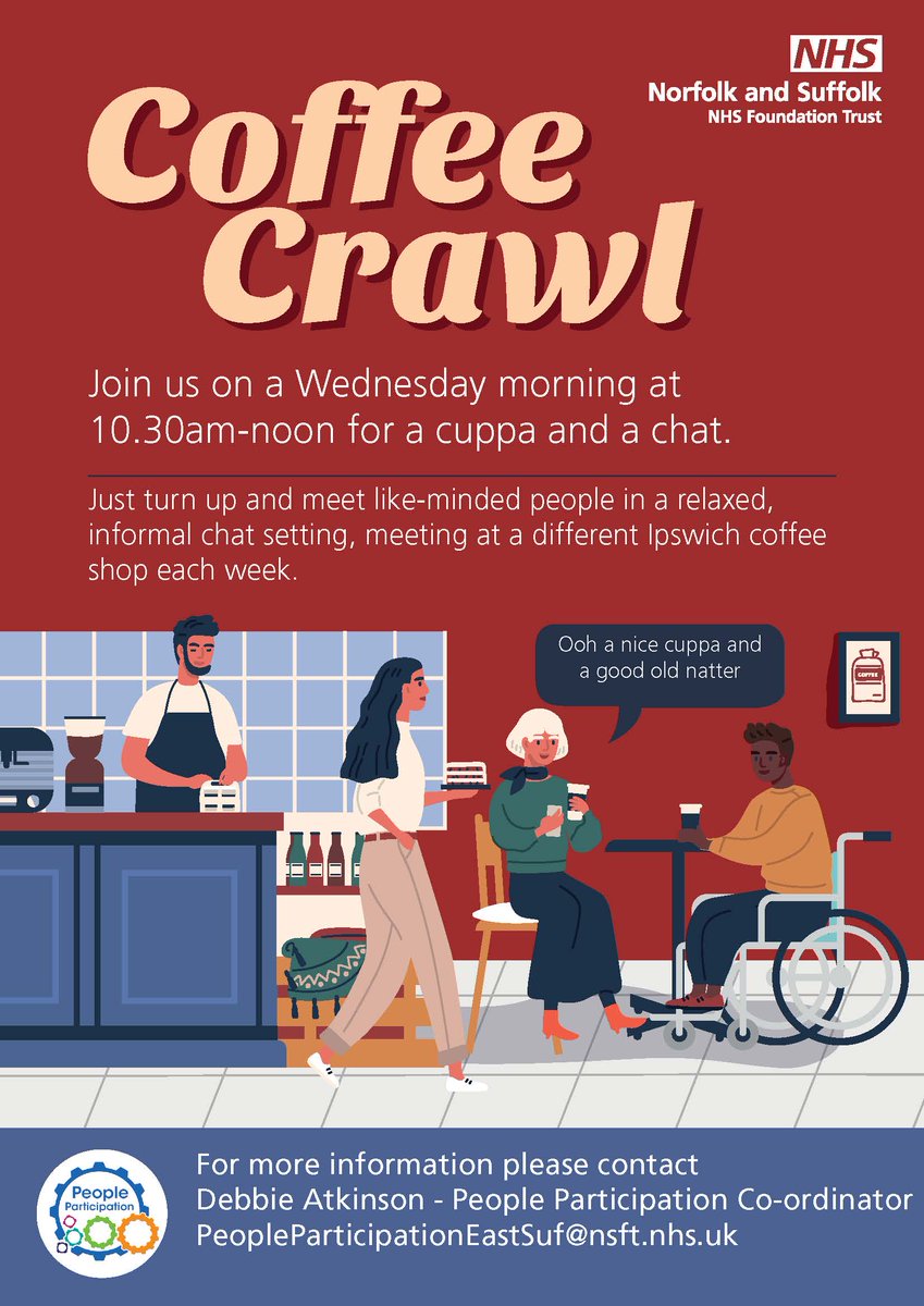 NSFTtweets's tweet photo. This week's Coffee Crawl is taking place at The Mix! ☕

Coffee Crawl's take place in relaxed, informal, environments across Ipswich and are a great opportunity for an informal chat. 

Visit https://t.co/YRctRYZKuJ for the full list of dates and locations. https://t.co/aAbFGfEVUd