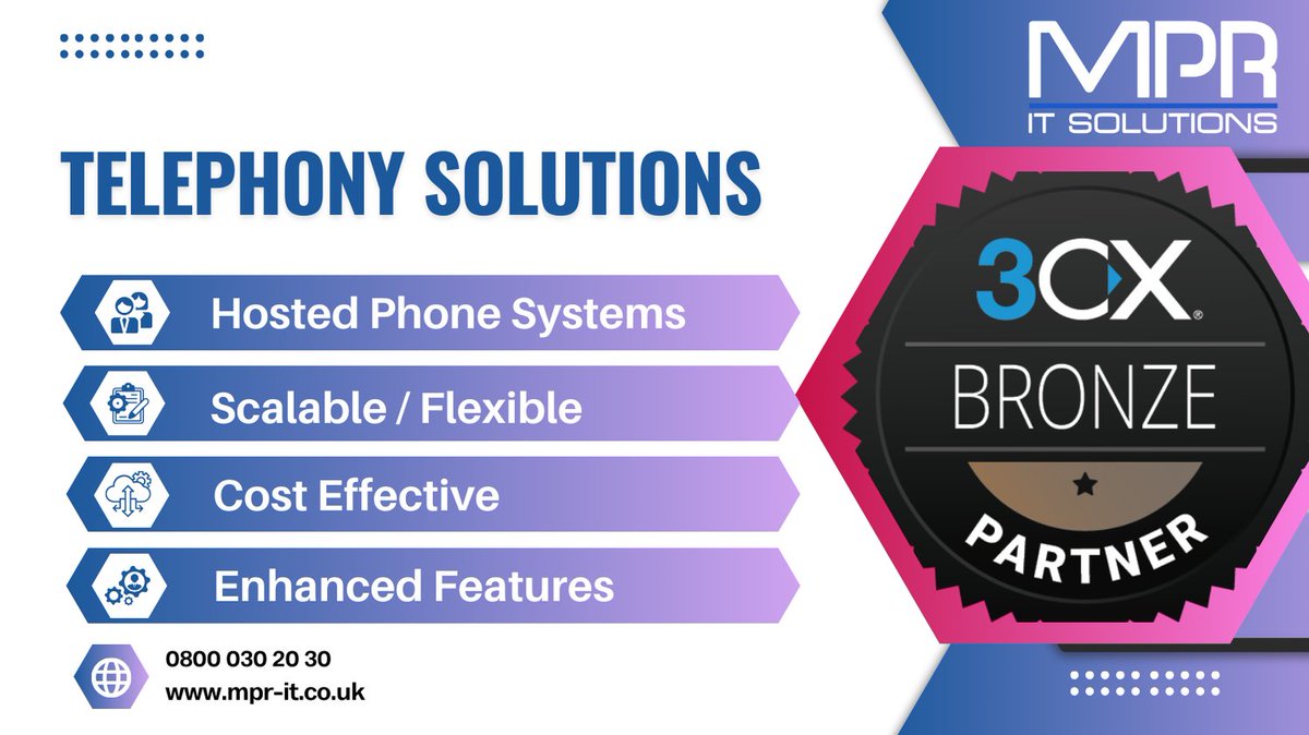 MPR_IT's tweet image. MPR IT Solutions is now a Bronze Level Partnership with 3CX. 
Stay connected with MPR IT Solutions as we continue to bring you cutting-edge solutions that keep your business ahead of the curve. #3CXPartner #TelephonySolutions #BusinessCommunication #InnovationInConnectivity
