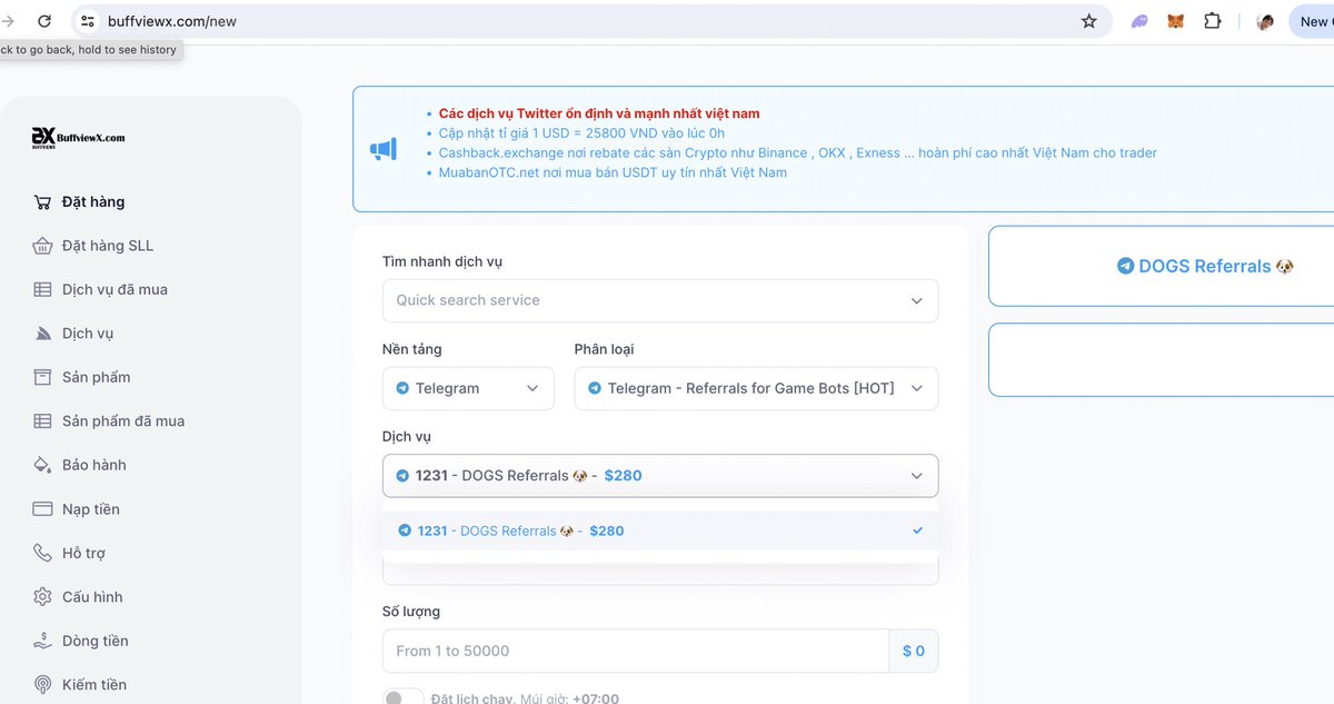 BiCanTho's tweet image. Ước gì các bạn làm cho mình kẹt 1 lần nữa 🤤🤤 Sợ thật nhập 100k account tele mà 1 ngày hết sạch , mình vừa cho thêm 500k account tele phục vụ anh em chạy ref DOGS đấy ạ , giá thì rẻ bèo 7k vnd / ref thôi ạ ! Ai cần lên buffviewX .com nha min order 1 ref
🟢 Web…