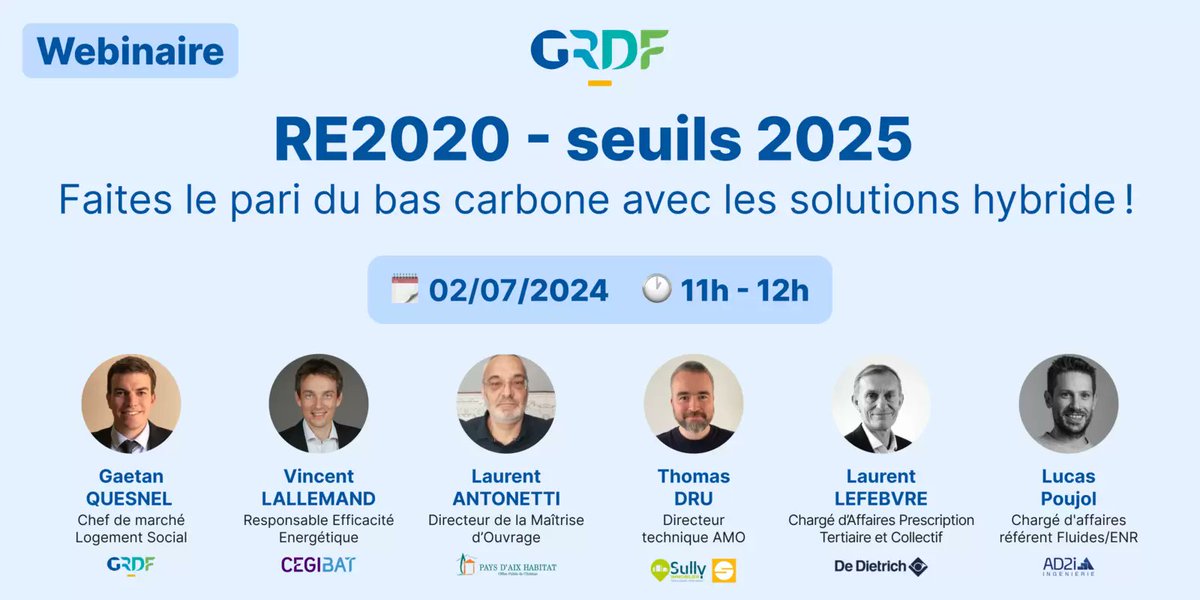 #C21DuMatin ⏯️ [Replay Webinaire] #RE2020 - seuils 2025 via <a href="/GRDF/">GRDF</a> 👋 <a href="/Cegibat/">GRDF CEGIBAT</a> <a href="/Ludo_Gutierrez/">Ludovic GUTIERREZ</a> <a href="/gaetanquesnel/">Gaëtan Quesnel</a> <a href="/De_Dietrich_FR/">De Dietrich</a> #gaz #RE2025 #construction 👇 bit.ly/4cXDjFT