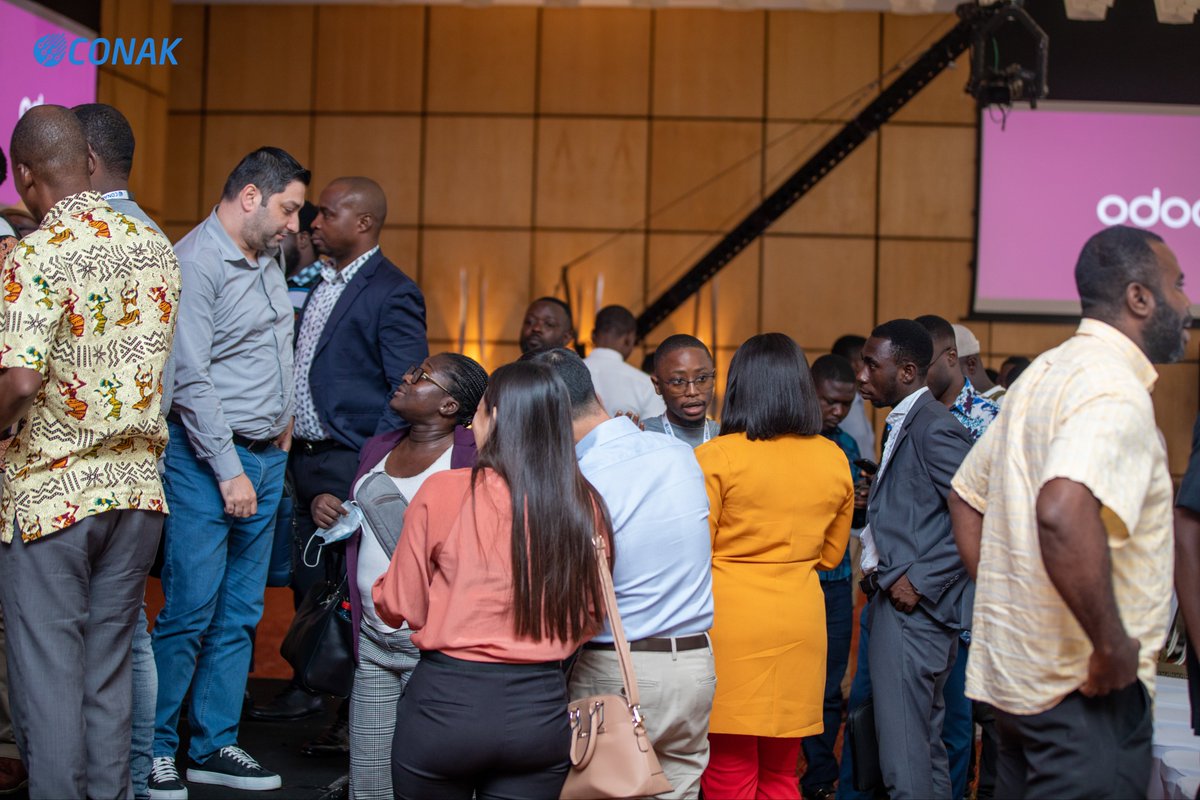 ConakTechnology's tweet photo. Happy New Week!
A heartfelt thank you to the @Odoo team, @mx24gh for their live coverage and interviews, Accra Marriott Hotel for graciously hosting us, and the @ConakTechnology team for contributing to the success of the Odoo Road Show.
#conaktechnology
#conak 
#odoo 
#mx24tv https://t.co/Hn0qFTyXHP