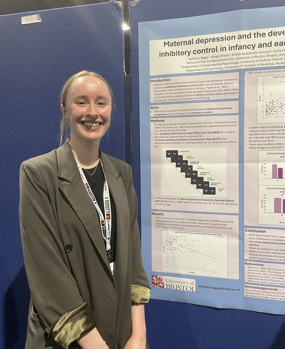 Last month, BUBL PhD Candidate <a href="/BethanyBiggs6/">Bethany Biggs</a>  presented a poster at #ICIS2024 on some of the work she is doing looking at maternal depressive symptom trajectories and early childhood inhibitory control development. (Full abstract at infantstudies.org/2024-Congress/)