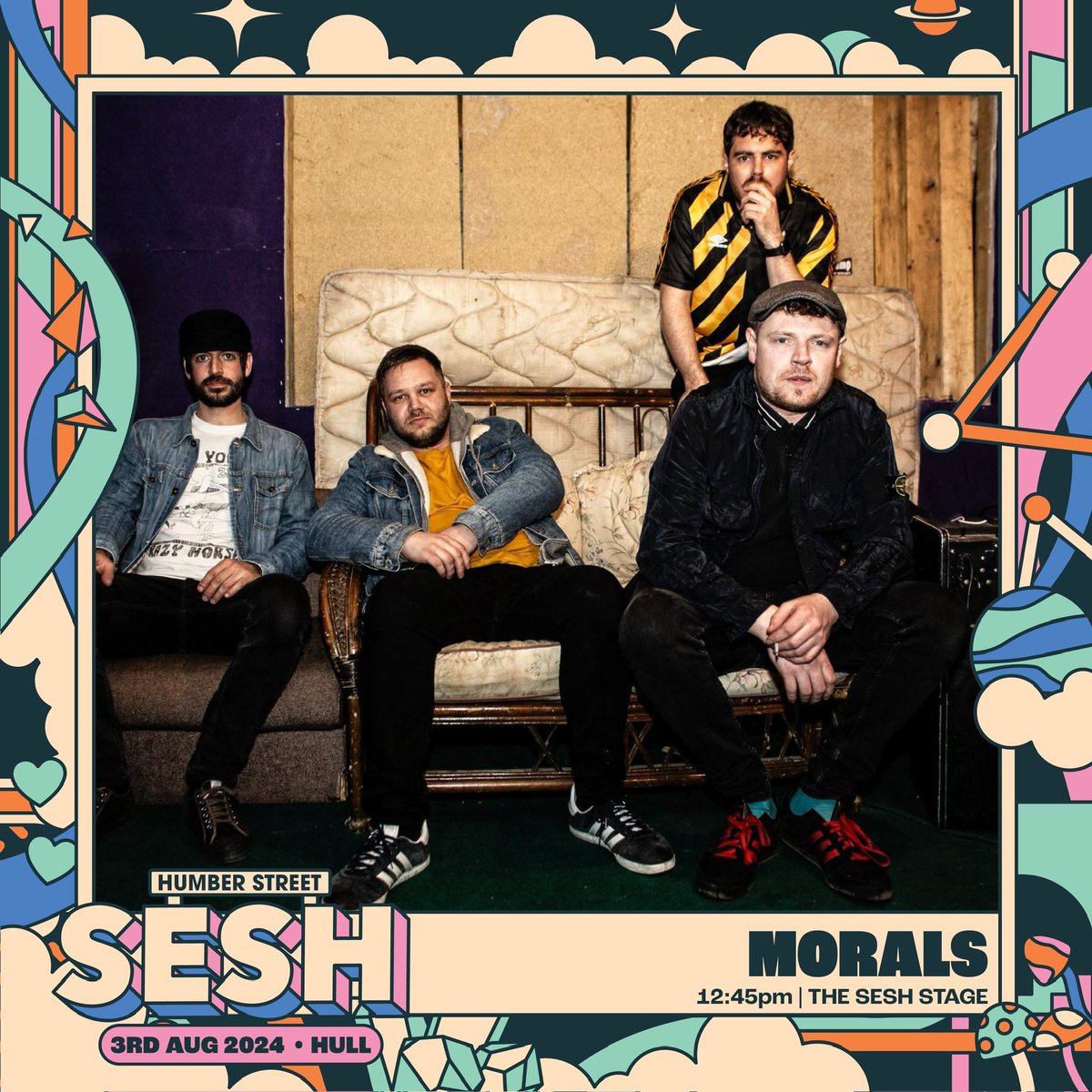 Morals (@morals_theband) on Twitter photo THIS SATURDAY - HUMBER ST SESH - 12:45✖️
•
We make our first appearance at <a href="/HumberStSesh/">Humber Street Sesh</a> this Saturday. See you at The Sesh Stage! Tickets available via link below👇🏻
seetickets.com/event/humber-s…
•
#morals #festival #festivalseason #sesh #hull #yorkshire #hcafc #COYH #hullkr THIS SATURDAY - HUMBER ST SESH - 12:45✖️
•
We make our first appearance at <a href="/HumberStSesh/">Humber Street Sesh</a> this Saturday. See you at The Sesh Stage! Tickets available via link below👇🏻
seetickets.com/event/humber-s…
•
#morals #festival #festivalseason #sesh #hull #yorkshire #hcafc #COYH #hullkr