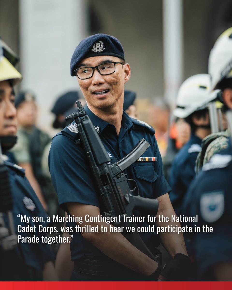 mhasingapore's tweet photo. Meet SSSGT(V) Alan Tan Kok Ann, a Volunteer Special Constabulary officer in @SingaporePolice, who is participating in the National Day Parade for the first time.
#NDP2024 #TD40 #SG59 #OneHomeTeam #HTVolunteers https://t.co/h4Z6qL2cZd