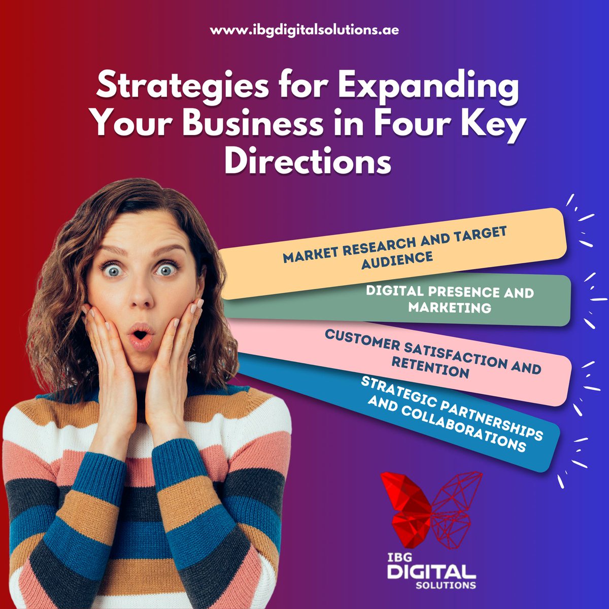 ibg_digital's tweet photo. Take your business to new heights?

Discover the four key strategies for business expansion with IBG Digital Solutions! 

Visit https://t.co/cGS97ua8yX to learn more!

#BusinessGrowth #MarketResearch #DigitalMarketing #CustomerSatisfaction #Strategic #IBGDigitalSolutions https://t.co/CTMbV8La58