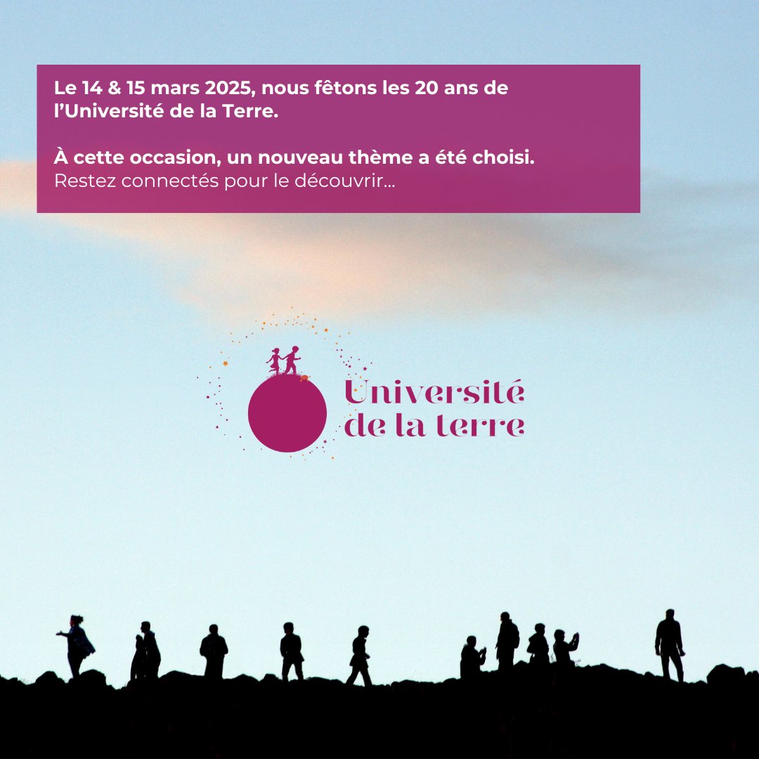🌍 L'Université de la Terre est un espace de réflexion, de partage et de débat ouvert à tous. 

Depuis 2005, nous réunissons des experts et des citoyens pour échanger sur les grands défis environnementaux et sociétaux.   

Rejoignez-nous en 2025 ! 👀