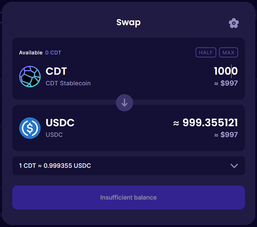 Turn your old $UST (now $USTC) into a stablecoin again!

The first utility for $USTC is now here following the passing of the proposal on <a href="/saneinthembrn/">The Membrane | CDT 🌐</a>:

cdt.money/stake

You can now use your old $USTC as collateral to mint the stablecoin $CDT!

Steps:

1) Deposit $USTC