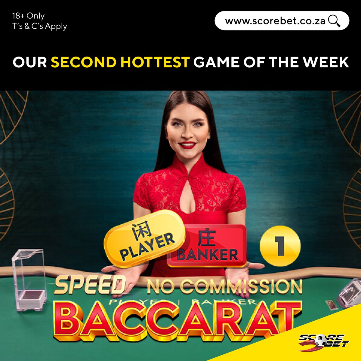 ScoreBetOnline's tweet image. Dive into Speed Baccarat on ScoreBet and experience the thrill of lightning-quick gameplay! ⚡️💵 Place your bets, watch the cards fly, and see if you can hit it big in record time! 🃏🔥 Feel the excitement and play now! 🎉🚀 #ScoreBet #SpeedBaccarat #FastPacedFun #WinBig