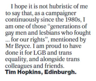 Our former Director has this letter in the Herald today: