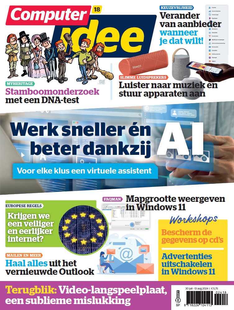 Computeridee's tweet image. ChatGPT is bij de meesten van ons wel bekend, maar er zijn nog heel veel andere modellen, bots en tools. In Computer Idee 18 gaan we er een paar uitproberen. Krijg je 'm liever elke twee weken in de bus? Kies dan voor een abonnement op reshiftstore.nl/index.asp?BLAD…