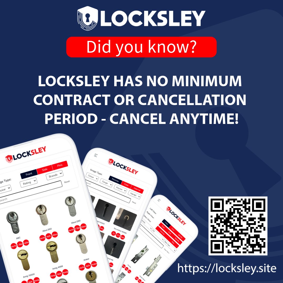 locksleyapp's tweet photo. DID YOU KNOW? LOCKSLEY HAS NO MINIMUM CONTRACT OR CANCELLATION PERIOD - CANCEL ANYTIME!
SIGN UP FOR THE UK'S LEADING LOCKSMITH APP TODAY!
🌐 https://t.co/G9YAm9Fr0v

#LOCKSMITH #LOCKSMITHLIFE #LOCKPICKING #LOCKPICKS #LOCKSMITHTOOLS #LOCKSMITHAPP #LOCKSLEY https://t.co/4RkMNprMxA