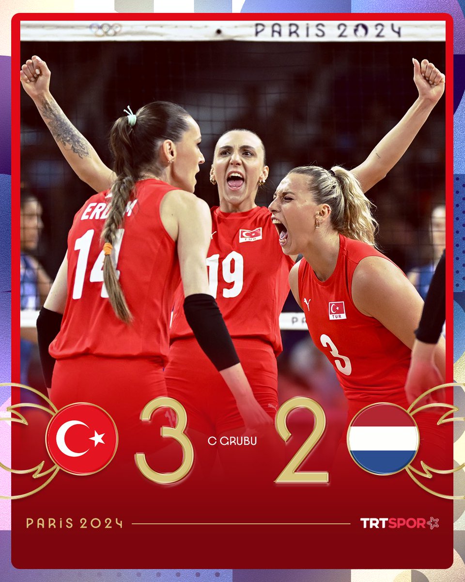 #PARİS 2024'E GALİBİYETLE BAŞLIYORUZ! 🇹🇷

🏐 Filenin Sultaları, Paris 2024 Olimpiyat Oyunları C Grubu ilk maçında Hollanda'yı 2-0 geriye düşmesine rağmen 3-2 yenmeyi başardı! 

🆚 19-25, 19-25, 25-22, 25-22 ve 15-13