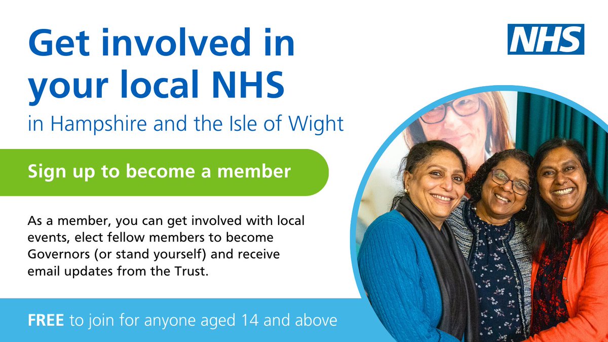 We're looking for new members! Get involved with your local NHS💙

Join Southern Health NHS Foundation Trust and automatically join the new organisation when it forms ✅

If you're passionate about healthcare, apply now 👉shorturl.at/Po4o2 

#nhsmembership #CommunityAction