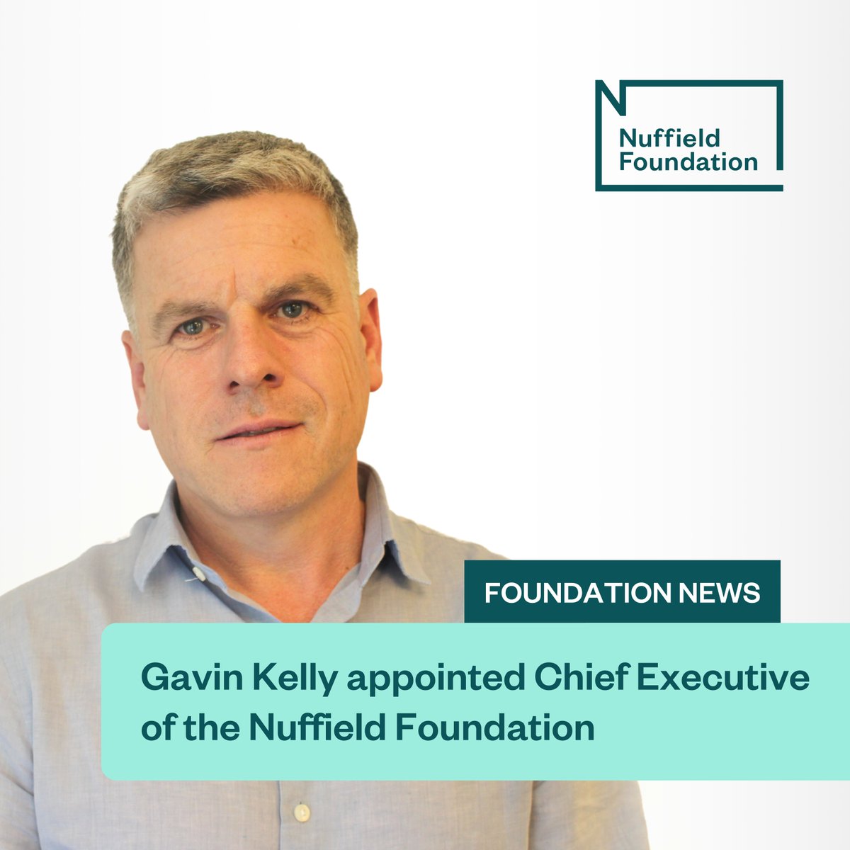 Nuffield Foundation (@nuffieldfound) on Twitter photo The board of trustees is delighted to announce the appointment of policy leader and economist <a href="/GavinJKelly1/">Gavin Kelly</a> as the new Chief Executive of the Nuffield Foundation.
He will take up his position at the Foundation in January 2025.
Read more here: nuffieldfoundation.org/news/gavin-kel… The board of trustees is delighted to announce the appointment of policy leader and economist <a href="/GavinJKelly1/">Gavin Kelly</a> as the new Chief Executive of the Nuffield Foundation.
He will take up his position at the Foundation in January 2025.
Read more here: nuffieldfoundation.org/news/gavin-kel…