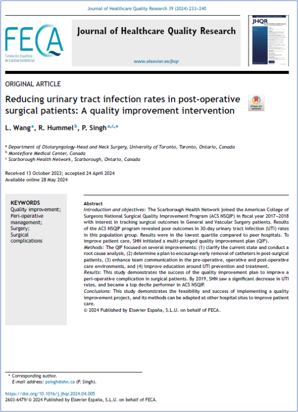 JHealthQualityR's tweet photo. 📰 Reducir las tasas de infección del tracto urinario en pacientes quirúrgicos postoperatorios: una intervención de mejora de la calidad
✏️Original de L Wang @JHealthQualityR #RevistaSECA #JHQR
👉 https://t.co/jEIcUDuEJq
✅ #CalidadAsistencial #mejoradelacalidad ##postoperatorio https://t.co/p0wshLUDLQ