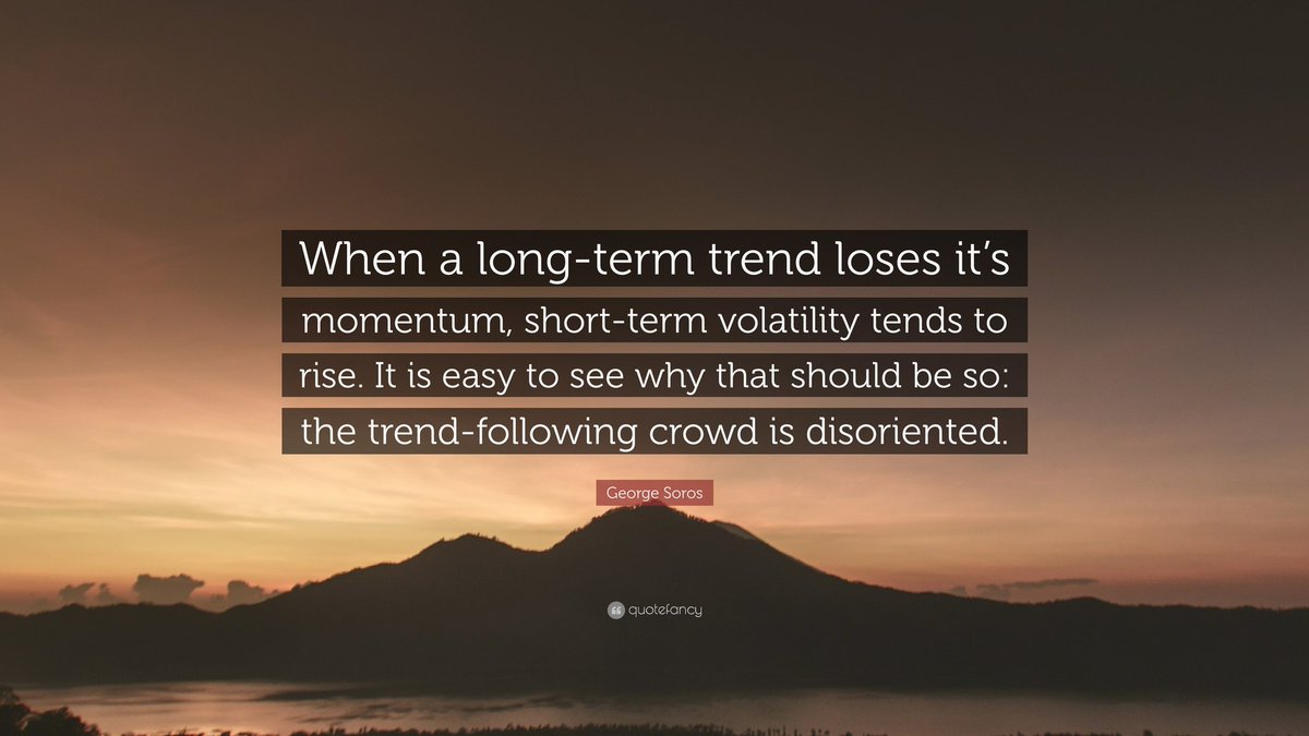“When a long-term trend loses it’s momentum, short-term volatility tends to rise. It is easy to see why that should be so: the trend-following crowd is disoriented.”

George Soros

#investingtips #investing