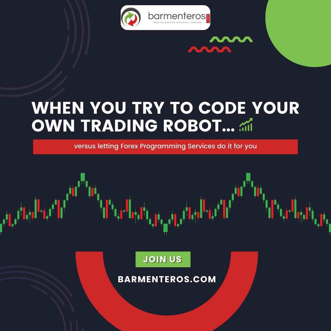 barmenterosFX's tweet image. When you try to code your own trading robot versus letting Forex programming services do it for you: Experience the difference
#TradingRobots #ForexProgramming #Barmenteros #AutomatedTrading #AlgoTrading #TradingSuccess #CustomTradingBots #ForexEfficiency #TradeSmart #Programming