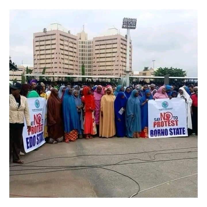 AishaYesufu's tweet image. You are doing a protest to say No To Protest.

Why didn't they stay at home and pray? 
Just as selfish and irresponsible Governors have been telling citizens to pray and not protest