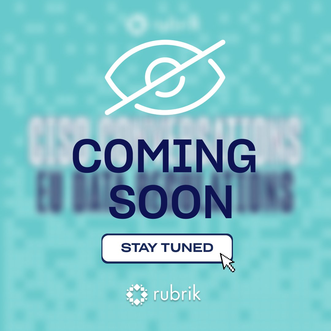 FM_Rubrik's tweet photo. So many #IT leaders out there are seeking ways to navigate the new EU data regulations. Until now…

@RubrikInc has something new coming very soon! 👀 Stay tuned for the reveal: https://t.co/Z3KDzGd50C

#CISOConversations #EUDataRegulations #DataSecurity https://t.co/DM9S9tNJIJ