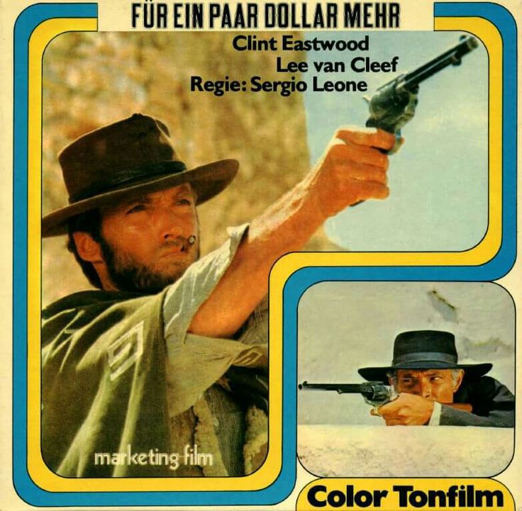 TheFilmFair's tweet image. German Super 8 box art for #SergioLeone's #ForAFewDollarsMore (1965) #ClintEastwood #LeeVanCleef #GianMariaVolontè #KlausKinski