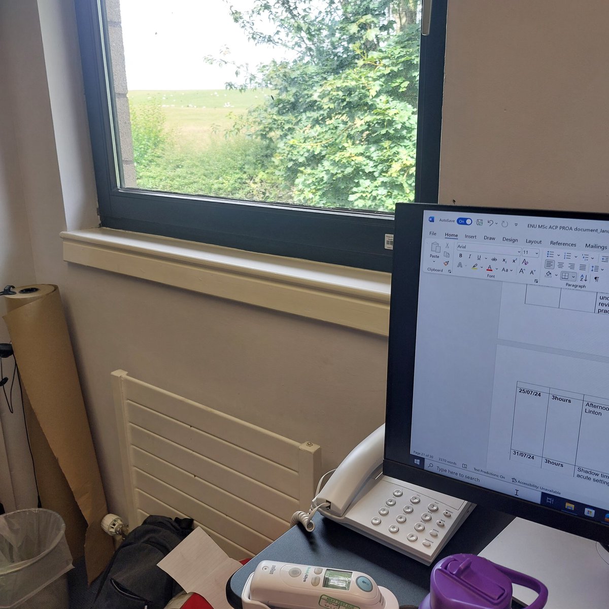 Annual leave day 1: documenting all the study time i have done...SO many hours to get through this course! The joys! Ah well at least the view ain't too bad...