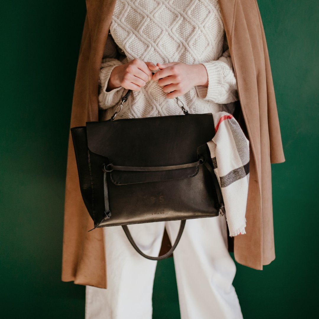 This Rebekah Genuine Leather Handbag exhibits the true meaning of her name.
She is our most secure bag of all, closing with a zip, a flap closing with two magnetic clips underneath a decorative leather strap.