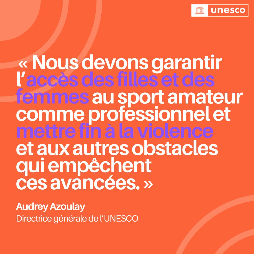 Un nouveau rapport de l’UNESCO révèle que les femmes et les filles sont encore loin d’avoir un égal accès au sport.

La semaine passée, l’Organisation réunissait des ministres des Sports pour #ChangerLaDonne et élaborer des actions politiques concrètes.

unesco.org/fr/articles/ra…