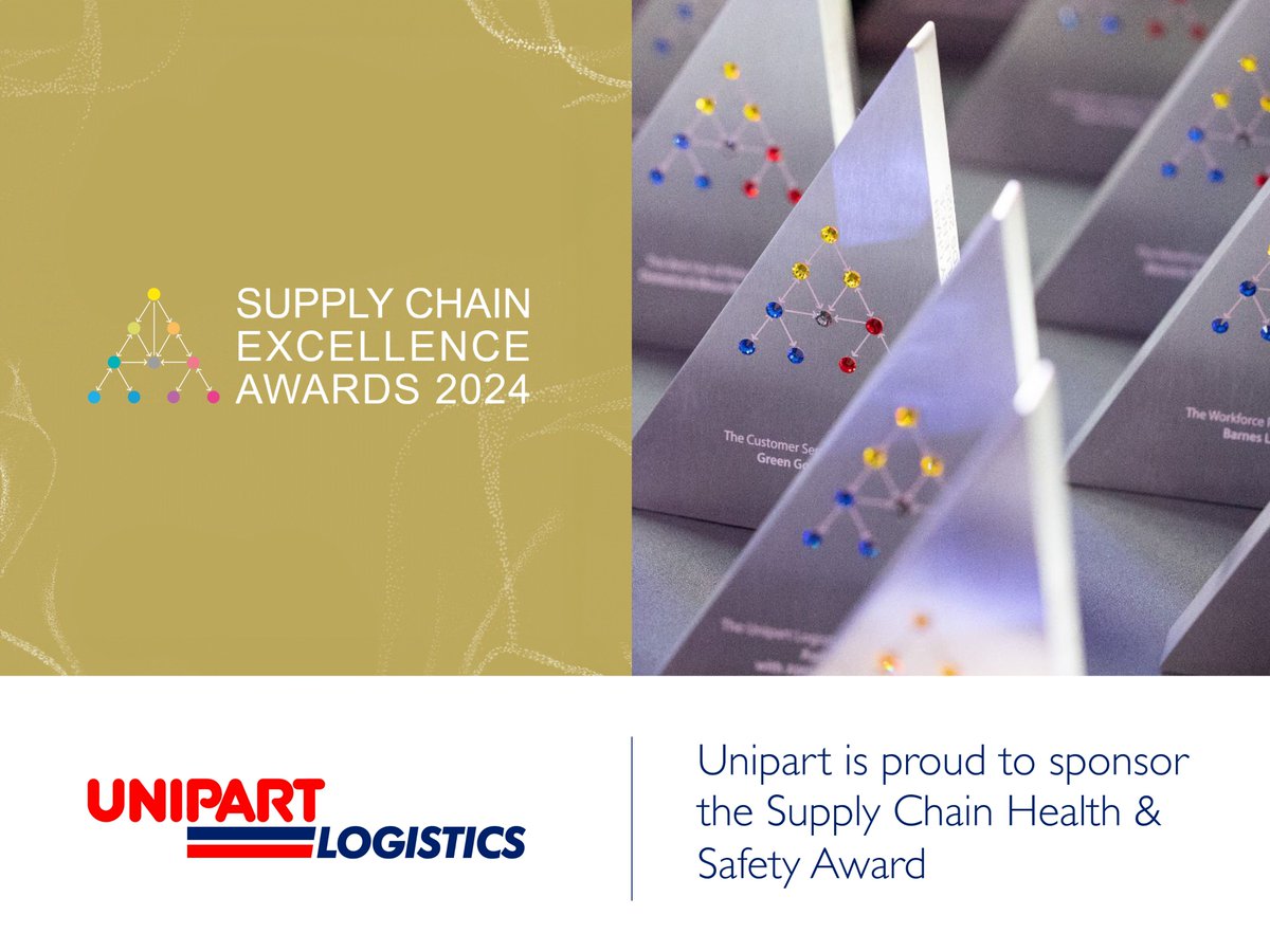Unipart is thrilled to sponsor the 2024 Supply Chain Health &amp; Safety Award, celebrating innovative health &amp; safety measures. Looking forward to October's ceremony!
#SupplyChainExcellence #SupplyChain #HealthandSafetyAward