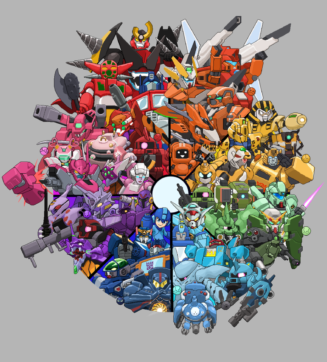 Doodlebird14's tweet photo. The pixel robo color wheel is complete! Thank you for playing! 🫡 https://t.co/xyEHCKjJuY